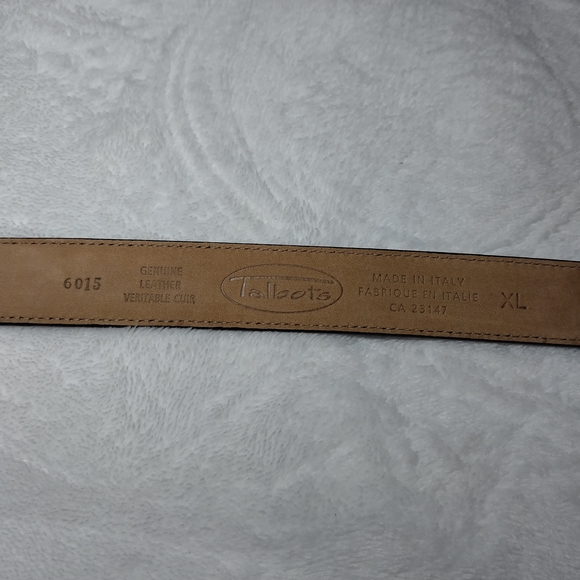 Genuino Leather Made In Italy Talbots Navy Leather Belt - Picture 5 of 6